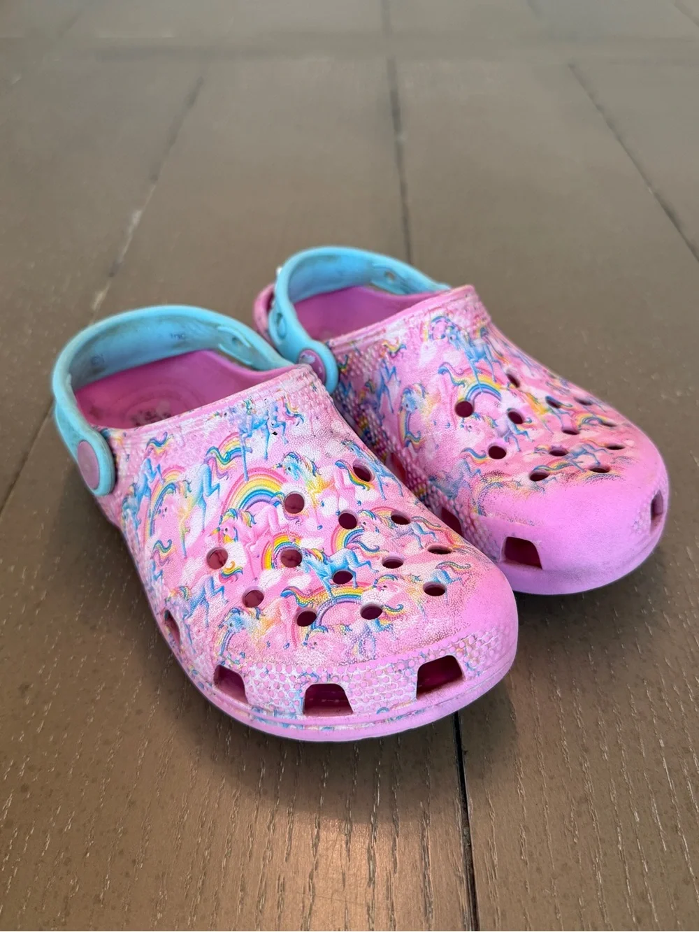 Crocs Toddler Girls’ Classic Unicorn Lisa Frank Waterproof Clogs • Size C11